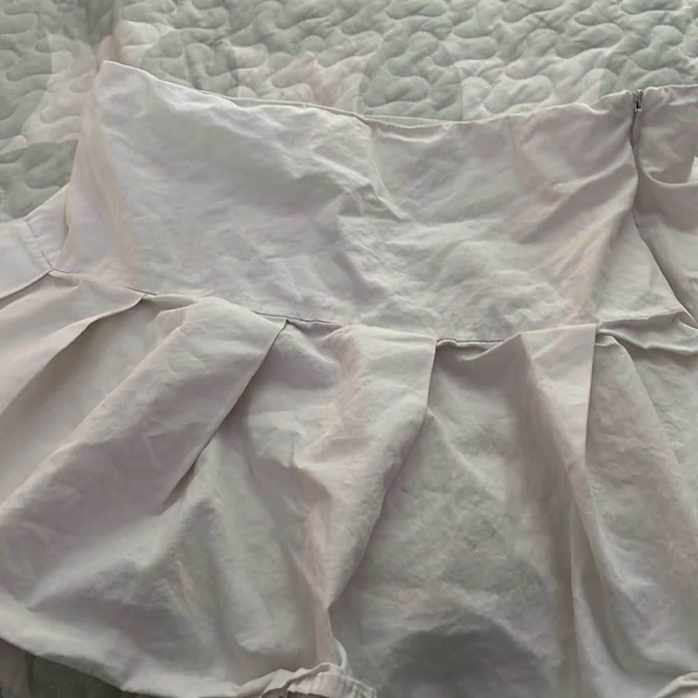 White mini skirt